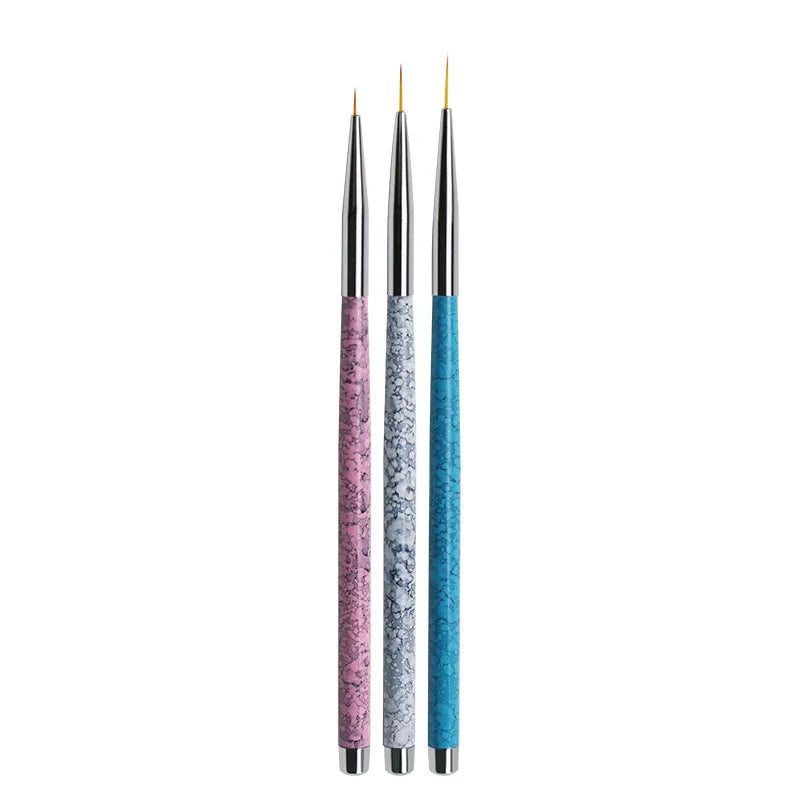 3Pcs Liner French Nail Art Brush Stripe Line Set 3D Tips Manicuring Ultra-thin Line Drawing Pen UV Gel Brushes Painting Tools