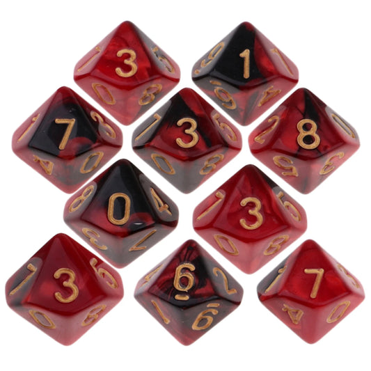 10pcs New RPG D&d DND Polyhedral Dice Set Board Game Set Of 8/10 Sided Die D10 D8 Double-colors Multi-sided Dice Set