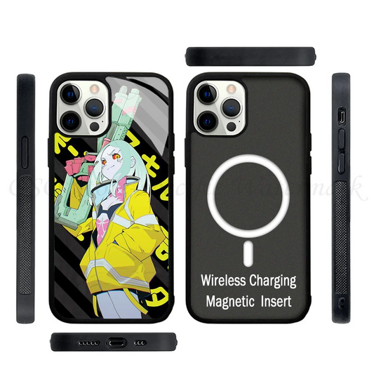 C-Cyberpunk Edgerunners Rebecca Phone Case Strong Magnetic For IPhone 15 14 13 Pro Max 11 12 Mini Alex Mirror